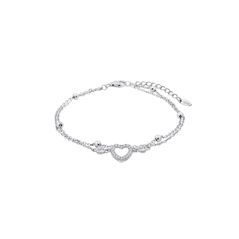 Bracciale Donna Lotus Silver LP3818-2/1 Doppio Filo In Argento Con Cuore