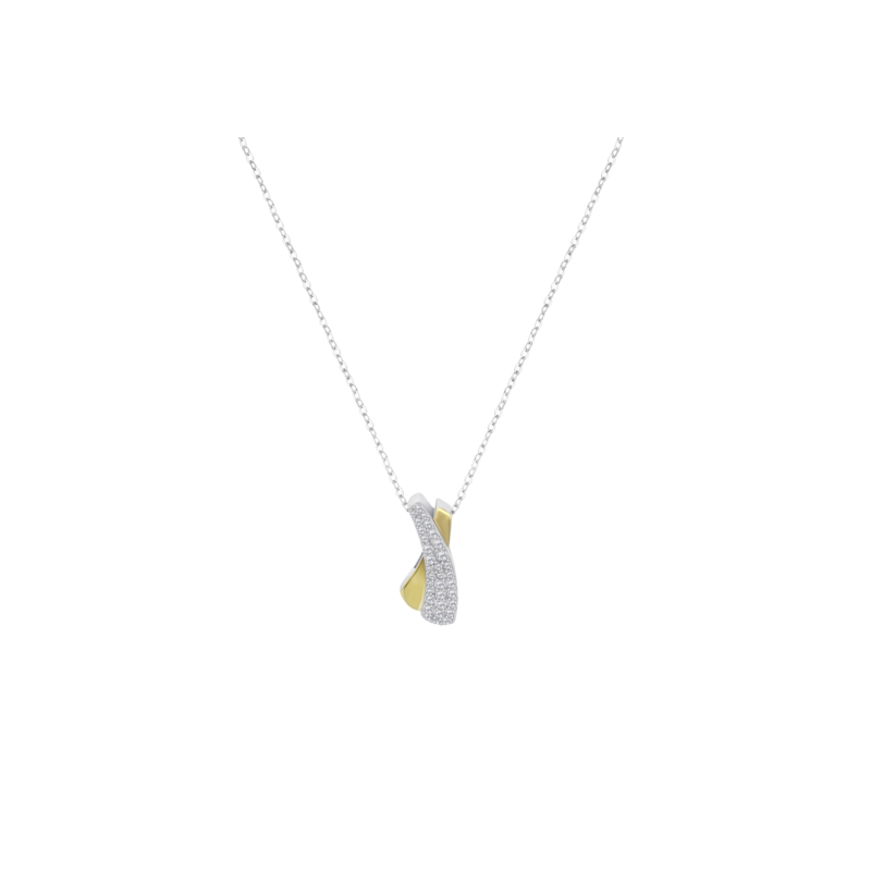 Collana Donna Lotus Silver LP3845-1/2 In Argento Con Pendente Bicolore Con Strass