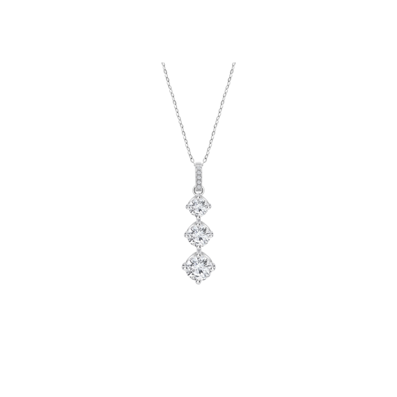 Collana Donna Lotus Silver LP3785-1/1 In Argento Con Pendente Tipo Trilogy Con Zirconi