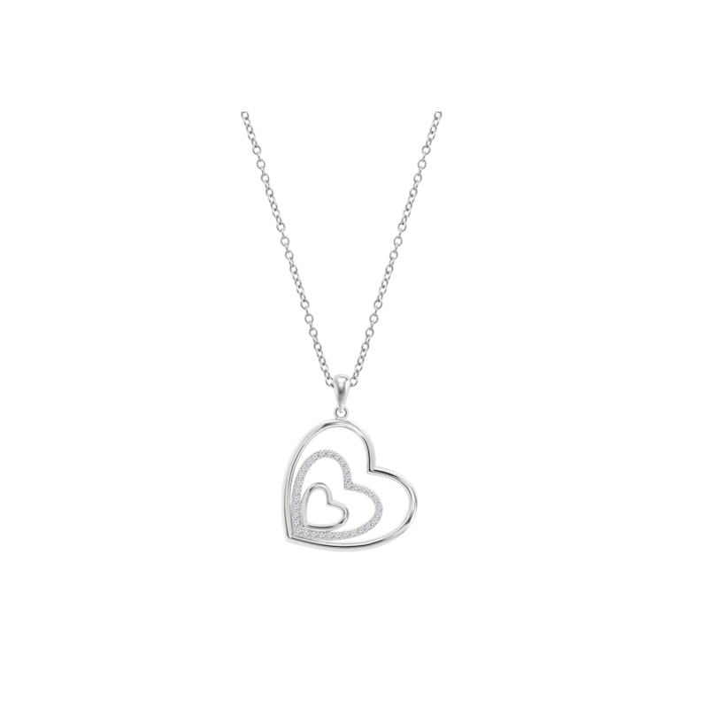 Collana Donna Lotus Silver LP3848-1/1 In Argento Con Cuore Con Zirconi