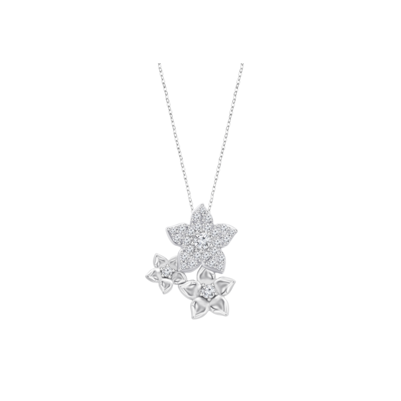 Collana Donna Lotus Silver LP3836-1/1 In Argento Con Pendente Fiori Con Zirconi