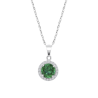 Collana Donna Lotus Silver LP3790-1/3 In Argento Con Cristallo Verde E Zirconi