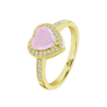 Anello Donna Lotus Silver LP3784-3/214 In Argento Dorato Con Cristallo Rosa A Cuore