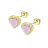 Orecchini Donna Lotus Silver LP3784-4/2 In Argento Dorato A Cuore Con Cristallo Rosa