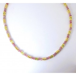 Collana Donna Liu-Jo LJ2892 In Acciaio Dorato Con Cristalli Verdi E Glicine