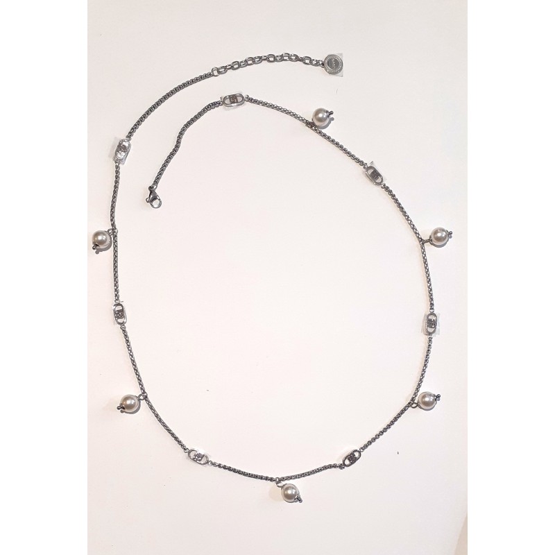 Collana Lunga Donna Liu-Jo LJ2910 In Acciaio con Perle Sintetiche Bianche