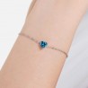 Bracciale Donna Luca Barra BK2766 In Acciaio Con Cristallo Blu A Cuore