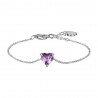Bracciale Donna Luca Barra BK2768 In Acciaio Con Cristallo Viola A Cuore