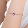 Bracciale Donna Luca Barra BK2768 In Acciaio Con Cristallo Viola A Cuore