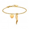 Bracciale Donna Luca Barra BK2756 In Acciaio Dorato Con Cornetto E Cuore