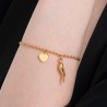 Bracciale Donna Luca Barra BK2756 In Acciaio Dorato Con Cornetto E Cuore