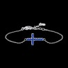 Bracciale Donna Luca Barra BK2763 In Acciaio Con Croce E Cristalli Blu