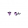 Orecchini Donna Luca Barra OK1436 In Acciaio Punto Luce Con Cristallo Viola A Cuore