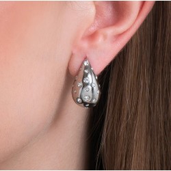 Orecchini Donna Luca Barra OK1441 In Acciaio A Goccia Con Strass
