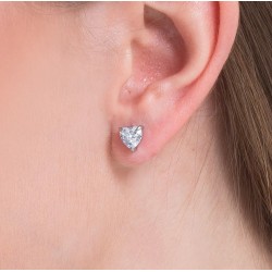 Orecchini Donna Luca Barra OK1432 In Acciaio Con Cristallo A Cuore