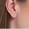 Mono Orecchino Donna Luca Barra OK1450 In Acciaio Con Cristallo Rosa A Cuore E Zirconi