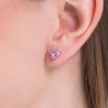 Orecchini Donna Luca Barra OK1433 In Acciaio Punto Luce Con Cristallo Rosa A Cuore