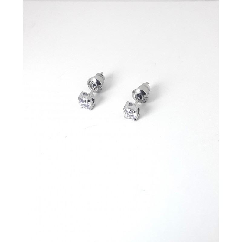 Orecchini Unisex Luca Barra OK1461 Punto Luce In Acciaio Con Zircone