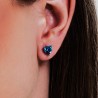 Orecchini Donna Luca Barra OK1434 Punto Luce In Acciaio Con Cristallo Blu A Cuore