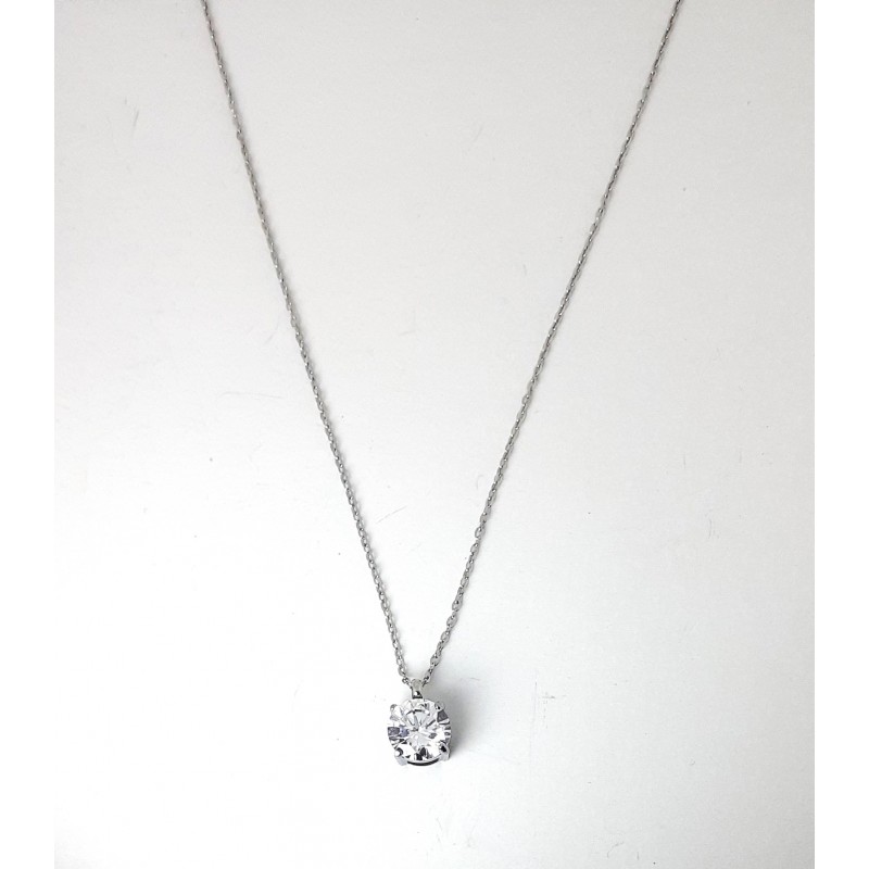 Collana Donna Luca Barra CK2137 Punto Luce In Acciaio Con Zircone