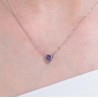 Collana Donna Luca Barra CK2094 In Acciaio Con Cristallo Viola A Cuore