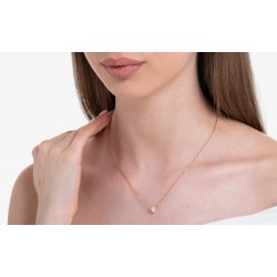 Collana Donna Luca Barra CK2095 In Acciaio Dorato Con Cristallo A Cuore