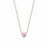 Collana Donna Luca Barra CK2096 In Acciaio Dorato Con Cristallo Rosa A Cuore
