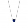 Collana Donna Luca Barra CK2092 In Acciaio Con Cristallo Blu A Cuore