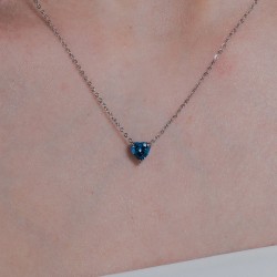 Collana Donna Luca Barra CK2092 In Acciaio Con Cristallo Blu A Cuore