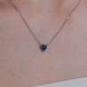 Collana Donna Luca Barra CK2092 In Acciaio Con Cristallo Blu A Cuore