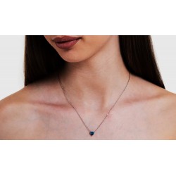 Collana Donna Luca Barra CK2092 In Acciaio Con Cristallo Blu A Cuore