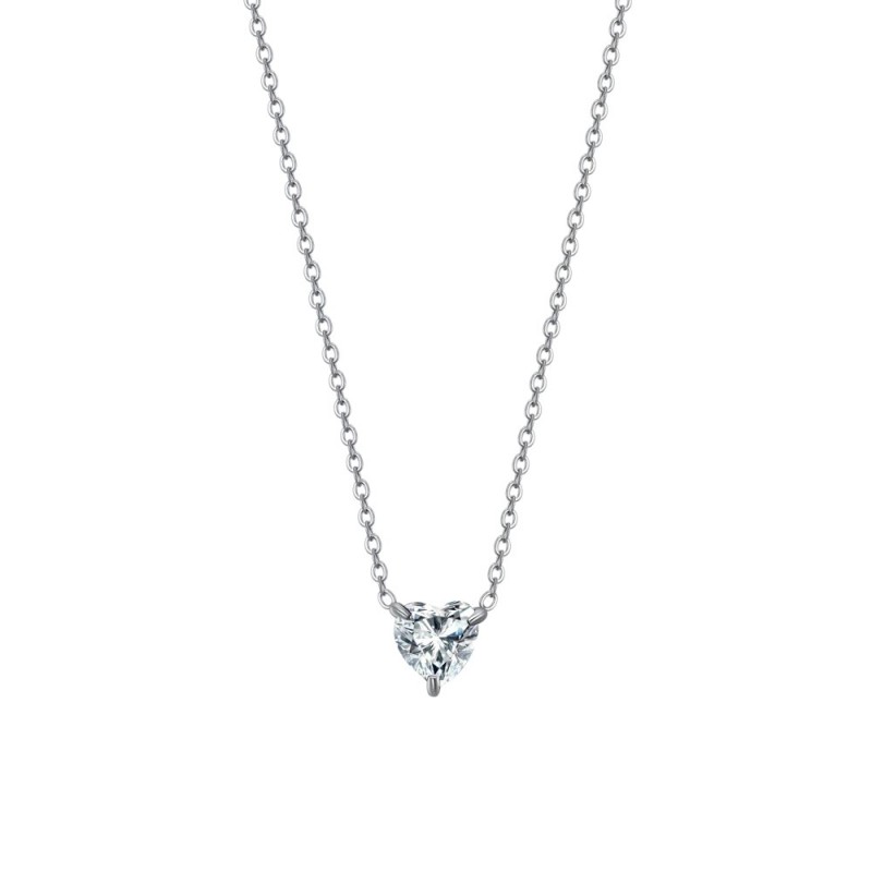 Collana Donna Luca Barra CK2090 In Acciaio Con Zircone A Cuore