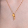 Collana Donna Luca Barra CK2082 In Acciaio Dorato Con Cornetto E Cuore