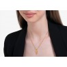 Collana Donna Luca Barra CK2082 In Acciaio Dorato Con Cornetto E Cuore
