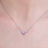 Collana Donna Luca Barra CK2109 In Acciaio Con Cristallo Rosa A Stella E Zirconi