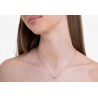 Collana Donna Luca Barra CK2109 In Acciaio Con Cristallo Rosa A Stella E Zirconi
