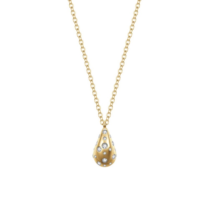 Collana Donna Luca Barra CK2098 In Acciaio Dorato Con Pendente Goccia