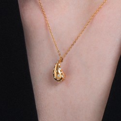 Collana Donna Luca Barra CK2098 In Acciaio Dorato Con Pendente Goccia