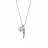 Collana Donna Luca Barra CK2083 In Acciaio Con Cornetto E Quadrifoglio