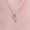 Collana Donna Luca Barra CK2083 In Acciaio Con Cornetto E Quadrifoglio