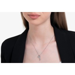 Collana Donna Luca Barra CK2083 In Acciaio Con Cornetto E Quadrifoglio