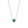 Collana Donna Luca Barra CK2093 In Acciaio Con Cristallo Verde A Cuore