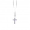 Collana Donna Luca Barra CK2088 In Acciaio Con Croce E Zirconi Rosa