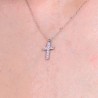 Collana Donna Luca Barra CK2088 In Acciaio Con Croce E Zirconi Rosa