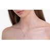 Collana Donna Luca Barra CK2088 In Acciaio Con Croce E Zirconi Rosa