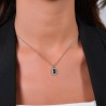 Collana Donna Luca Barra CK2067 In Acciaio Con Zircone Verde E Strass
