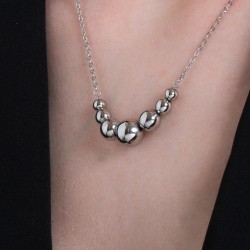 Collana Donna Luca Barra CK2078 In Acciaio Con Sfere Acciaio