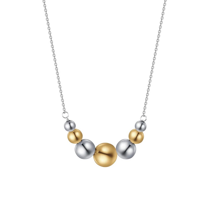 Collana Donna Luca Barra CK2079 In Acciaio Con Sfere Acciaio Bicolore
