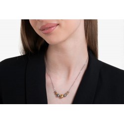 Collana Donna Luca Barra CK2079 In Acciaio Con Sfere Acciaio Bicolore