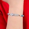 Bracciale Bimbo Luca Barra JB167 In Acciaio Con Pietre Turchesi E Bianche